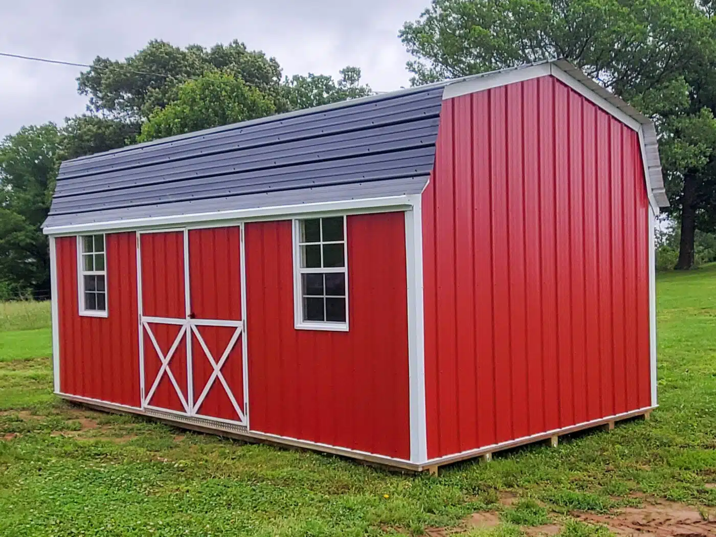 Red Highwall Lofted Barn storage shed