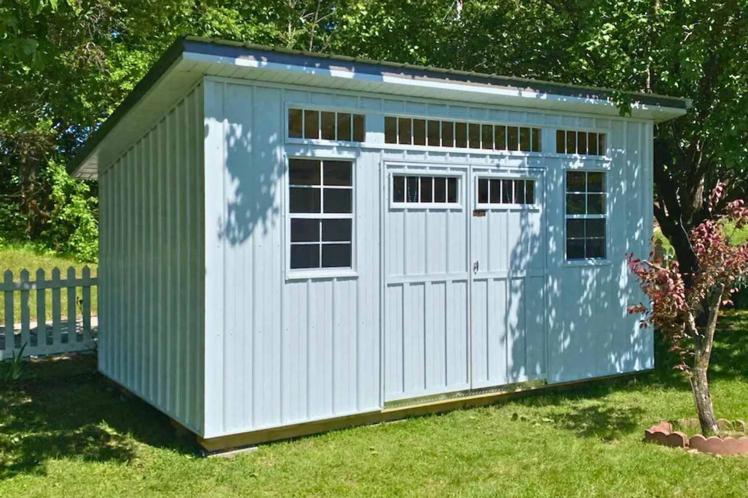 Urban Shed with a modern roofline and large windows