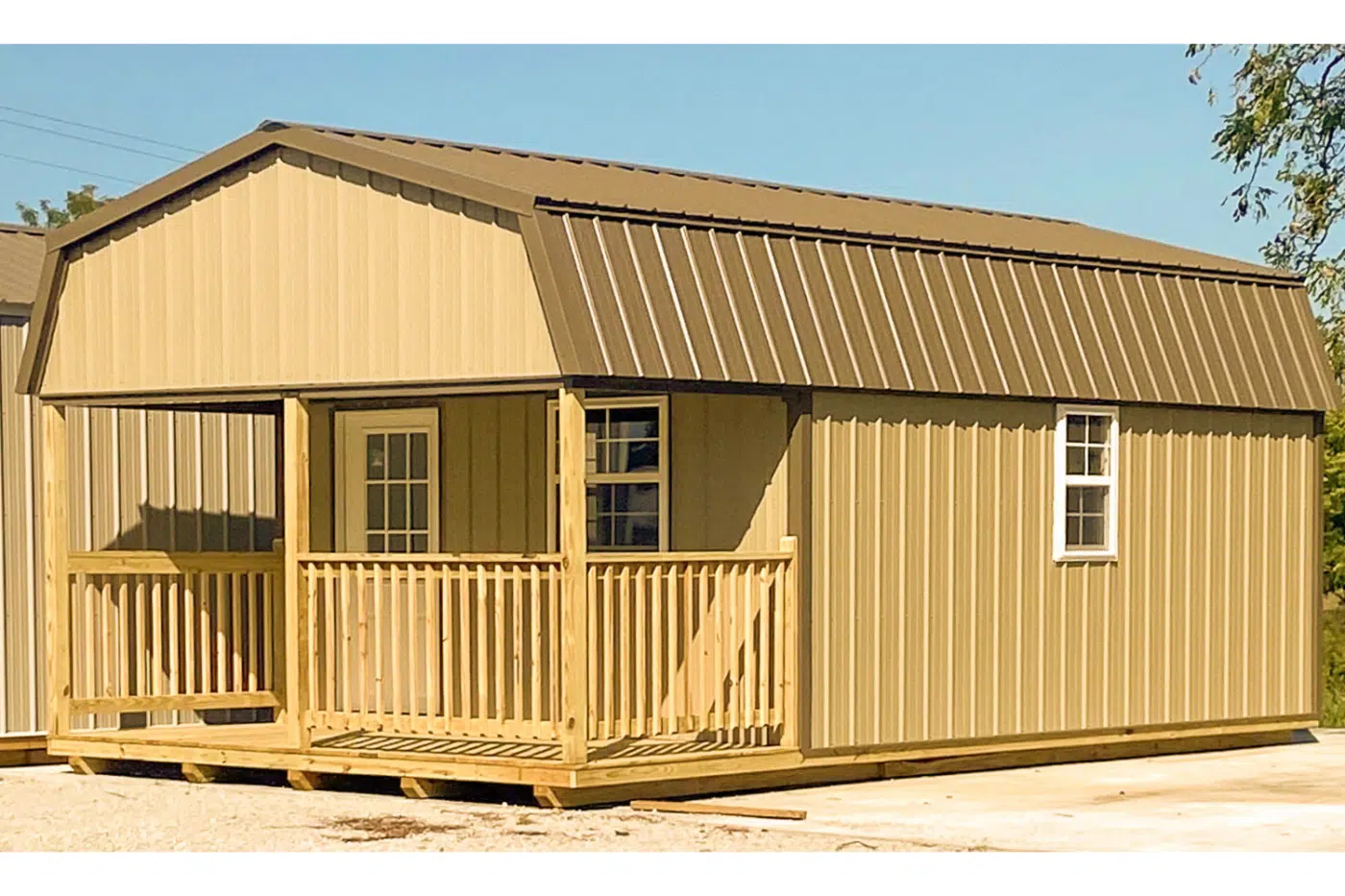 Portable cabin with covered porch