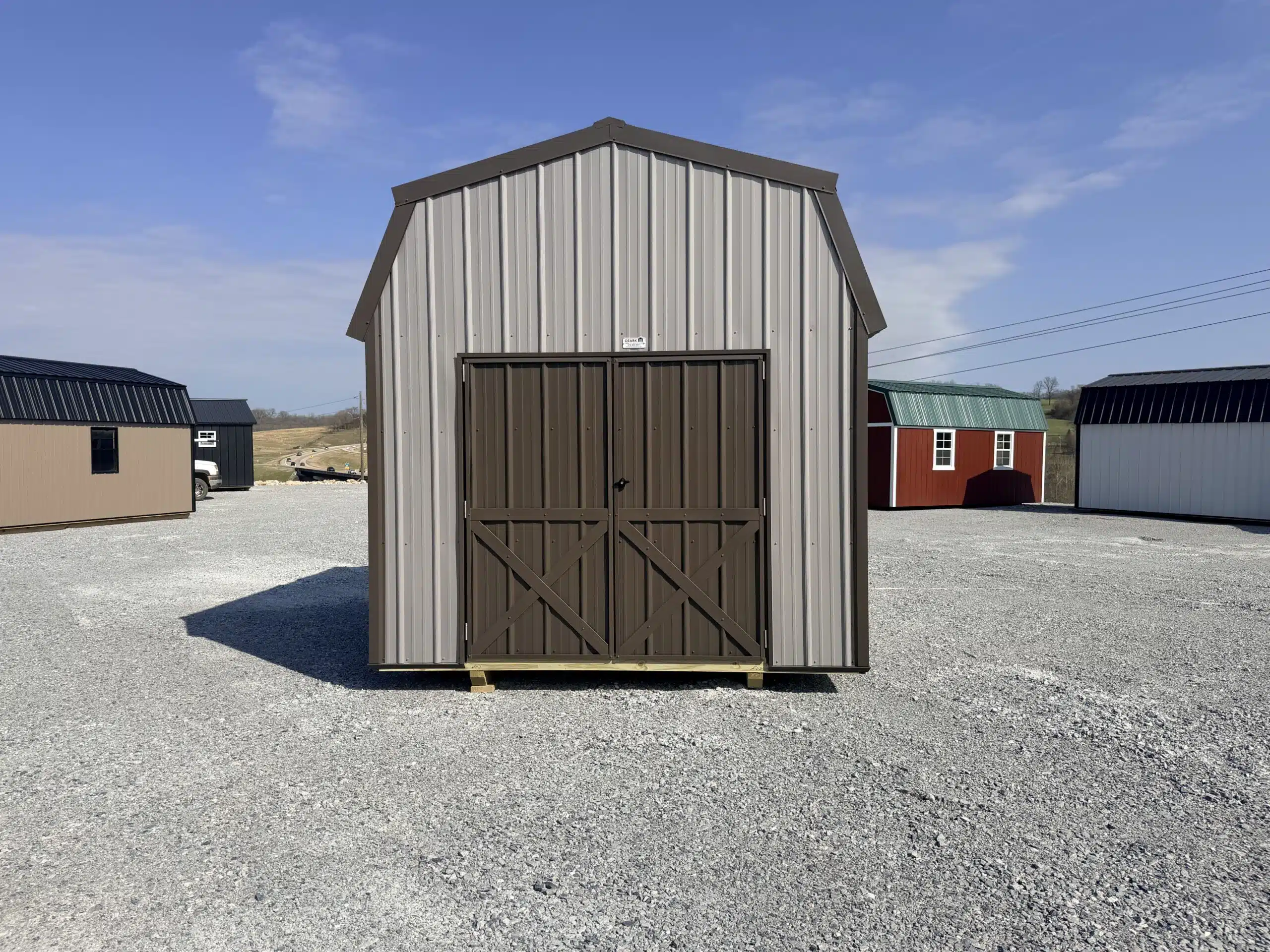 10x12 Highwall Lofted Barn — past Ozark building