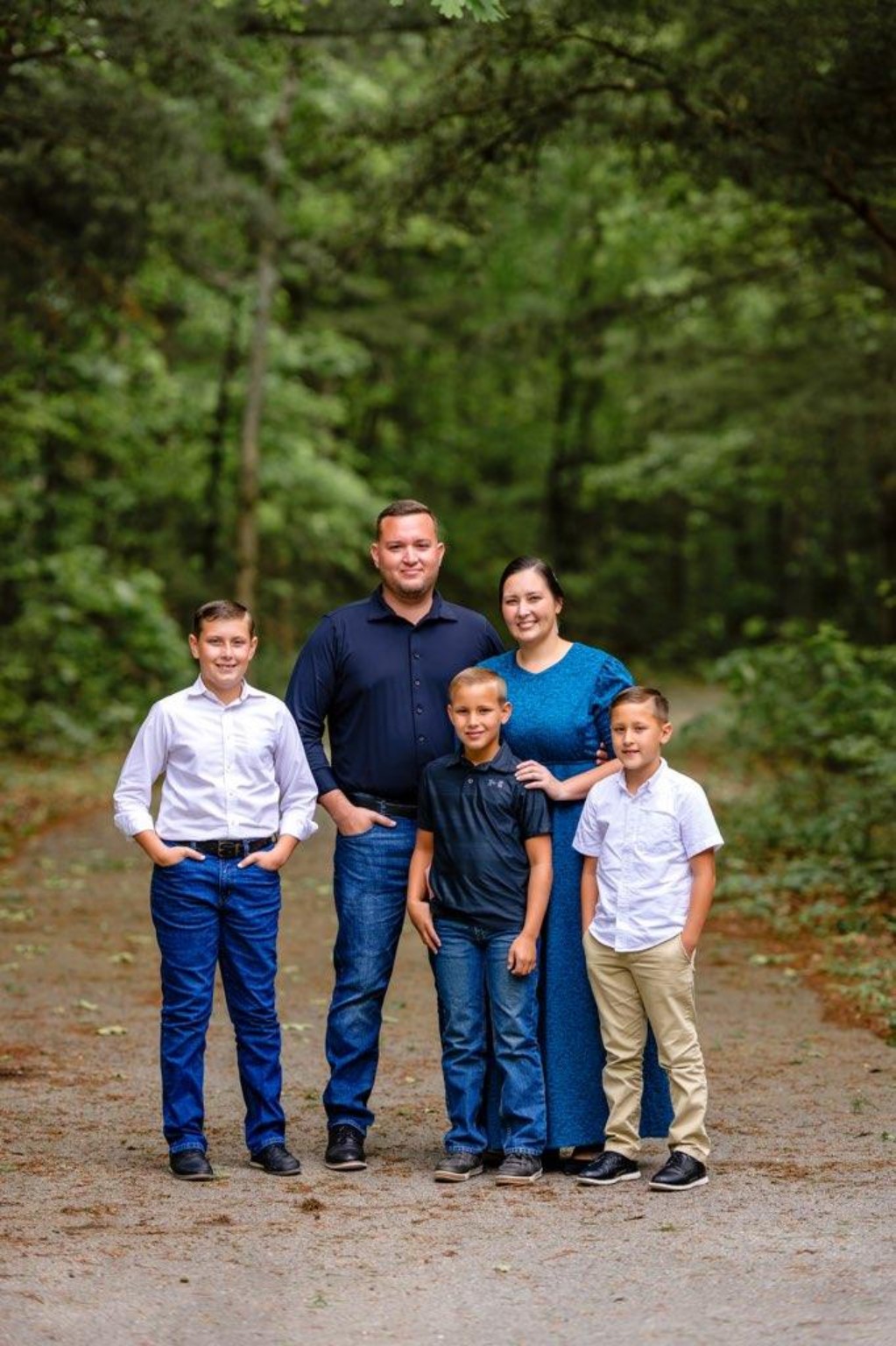 Nelson and his family outdoors