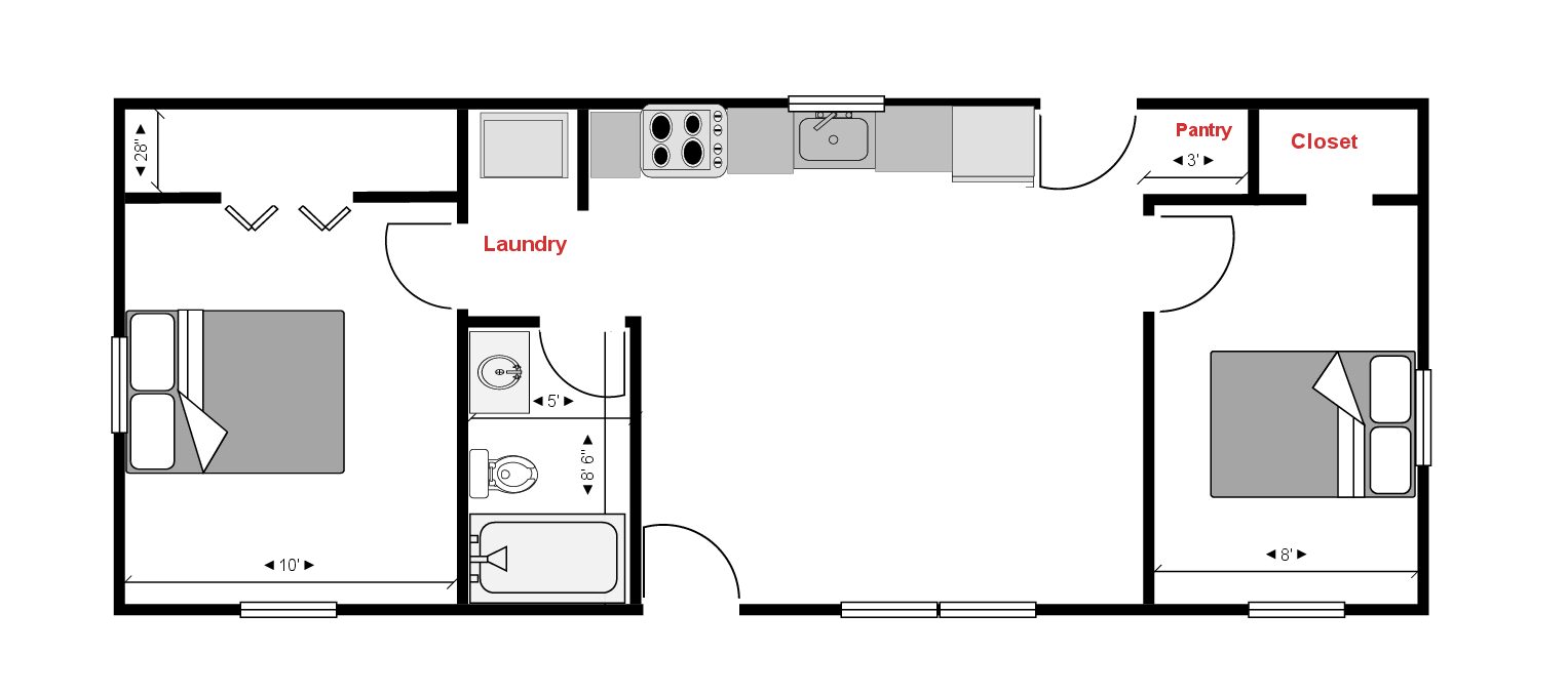 Premier Lofted Cabin Example shared footprint: 16′ × 40′ floor plan